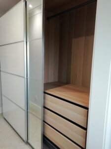 burst assembly of flat-packed wardrobes