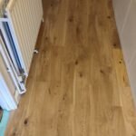 Engineered hardwood floor installed